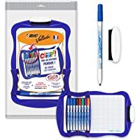 BIC Velleda Cliiip Set - Incluye pizarra blanca (21 x 31 cm)- 8 rotuladores finos y borrador para actividades creativas…